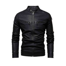 Autumn Men Velvet Pu Leather Winter Jacket Men Long Sleeves Oversize Jackets Faux Leather Black Motorcycle Jacket Xxxl 4xl L220725