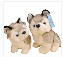 wholesale husky plush toy super cute animal small dog gray husky stuffed toys 18cm 7" inch