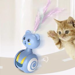Cat Toys Automatic Pet Bumbler Funny Toy Interactive Rolling Teaser Feather Wand Rotating Ball