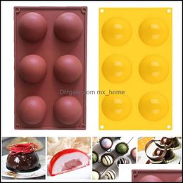 Baking Mods Bakeware Kitchen Dining Bar Home Garden Ll 6 Holes Sile Mould For Chocolate Cake Food Grade Access Dow