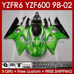 Bodywork Kit For YAMAHA YZF R6 R 6 YZF600 600CC YZFR6 98 99 00 2001 2002 Body 145No.178 YZF 600 CC YZF-600 98-02 Cowling YZF-R6 1998 1999 2000 01 02 OEM Fairing glossy green
