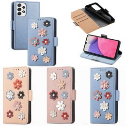 3D Flower Leather Wallet Cases For Samsung Note 20 Ultra S21 FE Plus A82 5G A22 4G M02 A32 M21S M12 A72 A52 A42 A12 Credit ID Card Slot Holder Flip Cover Fashion Book Pouch