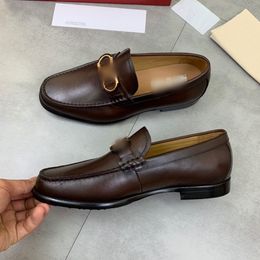 Designer-2021 mens designer dress shoes black brown leather high quality Luxury fashion Men casual toe prom evening Shoe with original box