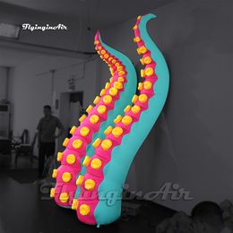 Simulated Inflatable Octopus Sucker-bearing Arm Model Blue Air Blow Up Cartoon Squid Tentacle Balloon For Theme Party Decoration