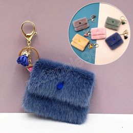 Creative Mini Change Purses Design Pendant Keychain Lovely Plush Coin Purse Key Holder Women Car Key Ring Accessories Bag Charms