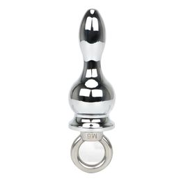 OLO Anal sexy Toys Stainless Steel Bead Butt Plug Ring Handheld Adult Products for Men Women