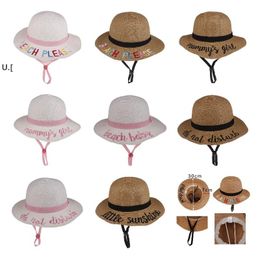 8 styles Summer children's sunscreen straw Hat Little sunshine Beach Caps Do not disturb Foldable Sun Hats CCB15062