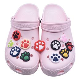 Crocs Cat Dog Paw PVC Shoe Buckle Accessories Funny DIY Colorful Animal Paws Shoes Decoration Jibz For Crocs Charms Kids Party Gift