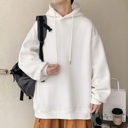 Korean Style Men's Hoodie Autumn Solid Color Pullover Fashion Sweatshirt Long Sleeve Casual Men's Clothing 220815
