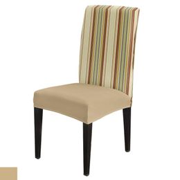 -Camas de cadeira abstrata arte marrom listras spandex esticado para salas de jantar para banquetes assento de capa de capa
