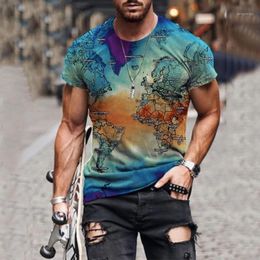 Summer Mens Oversized Vintage Short Sleeve T Shirts Fashion Harajuku Ethnic Printed O Collared Tshirts Camiseta Mujer Men's T-Shirts