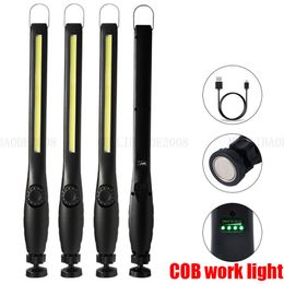 COB LED Work Light Strip Lights USB Rechargeable Flashlight Magnetic Inspection Lighting Outdoor WorkShop Car Repairing