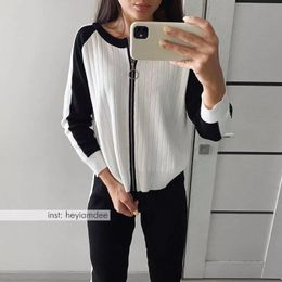Women's Tracksuits Spring Autumn Two-piece Sweater Knitted Cardigan Jacket Women's Suit Fashion Pants Baseball Sports Top Women SweaterW
