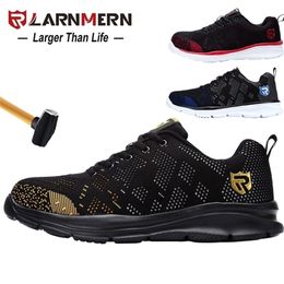 LARNMERN Mens Steel Toe Safety Work Shoes Lightweight Breathable Antismashing Antipuncture Reflective Casual Sneaker Y200915