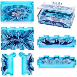 casting epoxy NZ - Craft Tools Resin Rectangle Box Mold Epoxy Silicone Large Storage Container With Lid Set Mould For Casting Perfect DominoesCraft