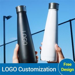 Customization Thermos Bottle For Water Bottles Stainless Steel Vacuum Insulated Cup Outdoor Flask Sport Protein Shaker Drinkware D220704