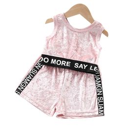 Toddler Girl Clothes Vest Short Clothing For Girls Patchwork Baby Girl Clothes Summer Kid Clothes 210412