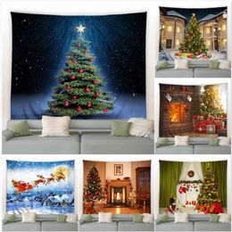 Tapestry Xmas Decoration Wall Hanging Rugs Christmas Tree Fireplace Stockings G