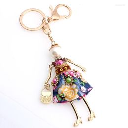 Keychains Fashion Cute Doll Key Chain For Keys Women Girl Handbag Phone Decorative Rings Charm Pendant Jewellery Finding Accessories Enek22