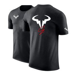 Rafael Nadal Mens Tennis Player Comfortable Tees Round Neck Solid Colour Short Sleeves Cotton Fashion Print Casual Tops