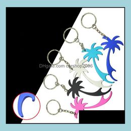 Openers Kitchen Tools Kitchen Dining Bar Home Garden Mti Color Palm Tree Shape Keychains Beer Soda Can Bottle Opener K Dev