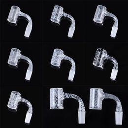 Sandblasted Seamless Quartz Banger Smoking Accessories 2.5mm Thick Bevelled Edge Quartz Bangers Nail 45 90 Degree 10mm 14mm Male Joint Sandblast Nails Dab Rig