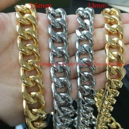 Chains Arrival 13/15mm 316L Stainless Steel 7-40" Mens Silver /Gold Color Curb Cuban Chain NecklaceChains