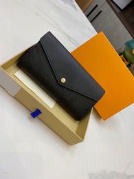 Wallets women designers luxurious purse cluth top quality wallet classic passport card holder cheque book Genuine Leather Gift Box Old Flower #60531 cattlehide