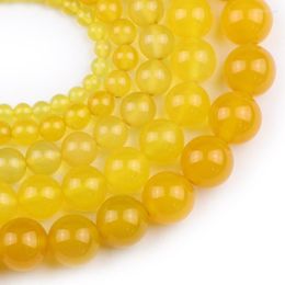 Other Yellow Carnelian Natural Stone Spacer Loose Beads For Jewelry Making 4/6/8/10/12MM Bracelet Necklace Accessories DiyOther Edwi22