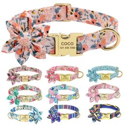 Dog Accessories Collar Custom Pet Puppy Cat Collar Personalized Nylon Printed Dog Nameplate Collar Engraved ID Tag For Small Dog 220630
