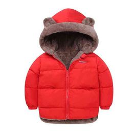 Winter Children Cashmere Down Jackets For Baby Boys Girls Thick Top Warm Hooded Jackets Children Outerwear 1-6 years Snowsuit J220718