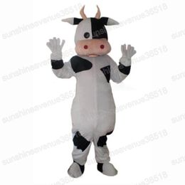 Halloween Lovely Milk Cow Mascot Costume Top Quality Animal theme character Carnival Adult Size Fursuit Christmas Birthday Party Dress