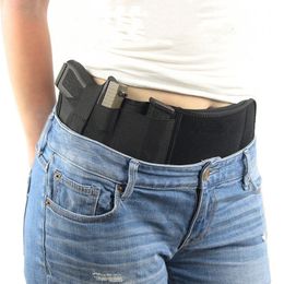 Tactical Belly Gun Holster Belt Concealed Carry Waist Band Pistol Holder Magazine Bag Invisible Waistband Holster