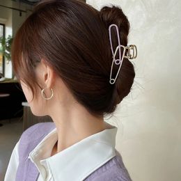 Fashion Pin Claw Hair Crab For Women Summer Ponytail Hairpins Hair Clip Clamps Purple Sweet Hair Accessories