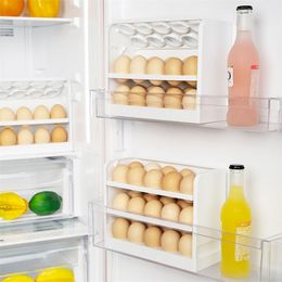FlipType Rack Refrigerator Organiser Creative s Storage Box Practical Egg Container Kitchen Accessories 220611