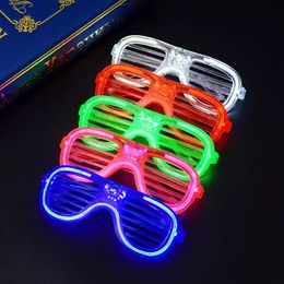 Fashion LED Light Glasses Flashing Shutters Shape Glasses LED Flash Glasses Sunglasses Dances Party Supplies Festival Decoration FY5409 sxaug09