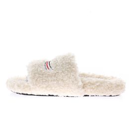 mens womens fashion fur sandals 10MM FURRY FAUX SHEARLING SLIDE SANDALS with box and dust bags