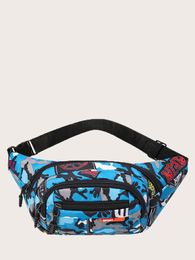 Boys Camo Graphic Fanny Pack SHE