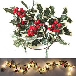 Strings LED String Lights Christmas Decoration Battery-opreated Curtain Light Garland Red Fruit Rattan Window Garden Wedding Room DecorLED L