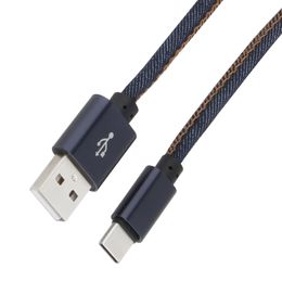 1M Micro USB Cable Denim Type C Charger Data Transfer Mobile Phone Cables For Xiaomi Samsung Huawei Fast Charging Cord