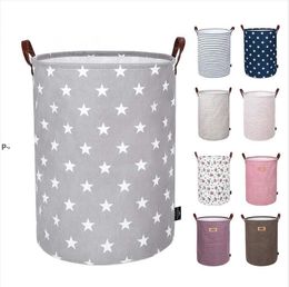 Clothes Storage Buckets Toy Basket Bag Organiser Portable Bedroom Sundries Storage Basket Laundry Large Canvas Storage Totes ZZB14699