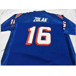 Chen37 Custom Men Youth women Vintage Scott Zolak #16 Team Issued 1990 Football Jersey size s-5XL or custom any name or number jersey