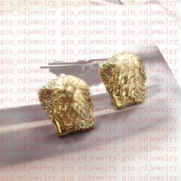 Fashion Designer Earrings V Letter Banshee Medusa Head 18K Gold Plated Womens VE225 Charm