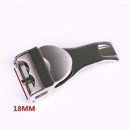 Watch Bands 18mm Folding Buckle Accessories For Strap Butterfly Button Solid Steel Clasp Band Hele22