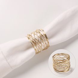 Metal wire Napkin Ring Napkins buckle Wrap Serviette Holder For Wedding Banquet Party Table Home Decoration SN6594