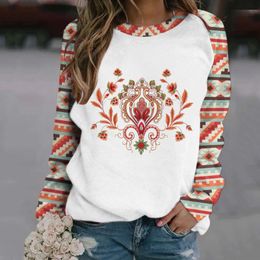 Women's Hoodies & Sweatshirts Hoodie For Women Pullover Women's Long Sleeve Tops Sweatshirt Western Aztec Print Top Sleeveless Zipper Co