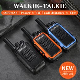 Walkie Talkie 4800mah OkyRadio 5w Portable Waterproof Walkie-talkie 6km Call Distance For Factory Scheduling Self-driving Tour Work DecivesW