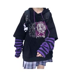 Women Hoodies Autumn 2022 Funny Cartoon Pattern Print Sweatshirt Causal Streetwear Sweatshirts Hip Hop Cool Pullover Top WY44065