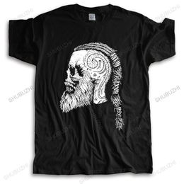 Men's TShirts Ragnar Lodbrok Tshirt Men Soft Cotton Viking Skull Tee Tops Round Collar Short Sleeved Summer T Shirt Clothes Gift Idea 230206