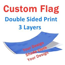 Custom Flag Double Sided 3 Layers Banner Printing 3x5 FT Polyester Advertising Sports Decoration Company D220704